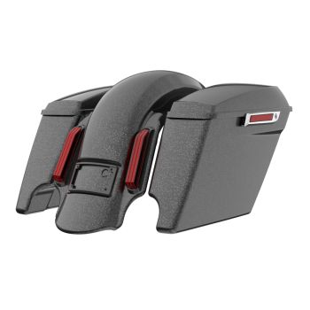 Raven Metallic  stretched Bags, Lids Chrome Latch Hardware for '23-'24 Harley Touring CVO & 2024 Street Glide, Road Glide