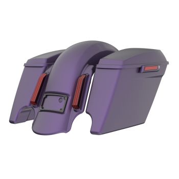 Purple Abyss Denim stretched Bags, Lids Color Matched Latch Hardware for '23-'24 Harley Touring CVO & 2024 Street Glide, Road Glide