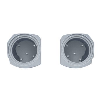 Baracuda Silver Denim 8inch Lower Fairings Speaker Pods  for Harley 24up Later Harley Touring