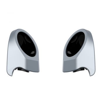 Baracuda Silver Denim 6.5 Inch Speaker Pods for Advanblack & Harley King Tour Pak