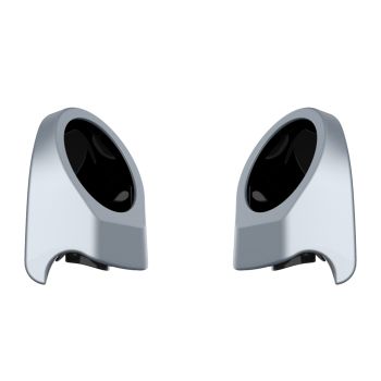 Baracuda Silver Denim 6.5 Inch Speaker Pods for Advanblack & Harley King Tour Pak