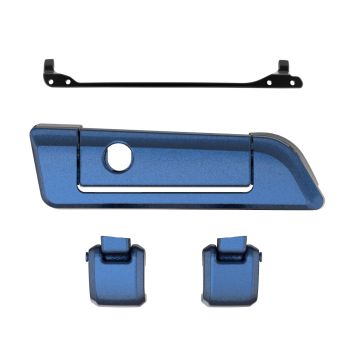 Big Blue Pearl Hinges & Latch kit  For Harley Razor Chopped King Tour Pak