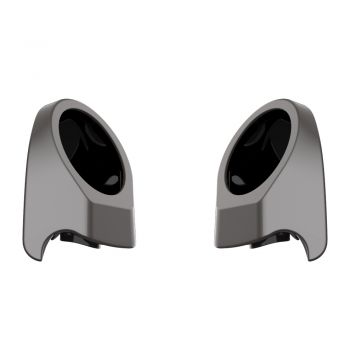 Billet Silver 6.5 Inch Speaker Pods for Advanblack & Harley King Tour Pak