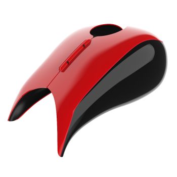 Billiard Red and Vivid Black STRETCHED TANK COVER FOR HARLEY '09-'23 STREET GLIDE & ROAD GLIDE