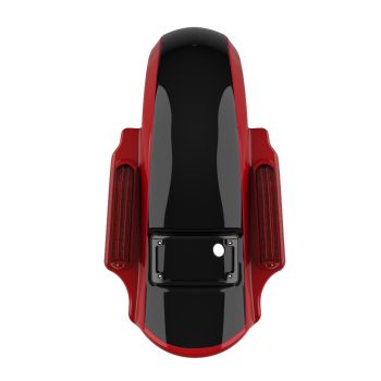 Billiard Red and Vivid Black DOMINATOR STRETCHED REAR FENDER FOR 2014+ HARLEY DAVIDSON TOURING