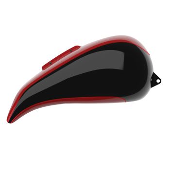 Billiard Red and Vivid Black STRETCHED TANK COVER FOR HARLEY '09-'23 STREET GLIDE & ROAD GLIDE