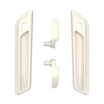 Birch White Saddlebag Lid Lever & Latch Cover Set Kit For 2014+ Harley Touring