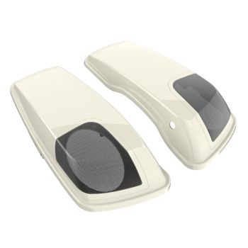 Birch White 5x7 Saddlebag Speaker Lids for Harley Davidson Touring 2014+