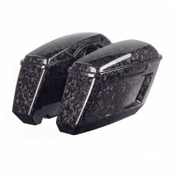 Carbon Fiber Holeshot Chopped Saddlebags Bottoms & Lids For '14Up Harley Touring