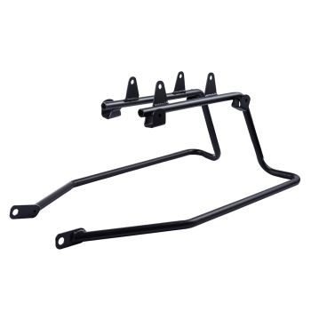 BLACK HARD SADDLEBAGS CONVERSION BRACKETS FOR M8 Street Bob & Softail Standard with OEM Exhaust