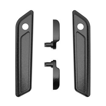 Black Quartz Saddlebag Lid Lever & Latch Cover Set Kit For 2014+ Harley Touring