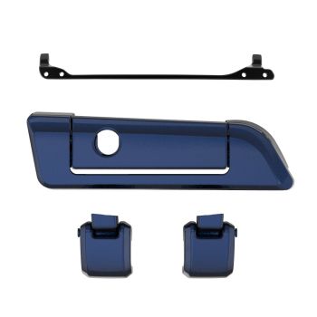 Blue Steel Hinges & Latch kit  For Harley Razor Chopped King Tour Pak