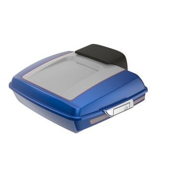 Bright Billiard Blue and Billiard Gray RUSHMORE RAZOR TOUR PACK PAD FOR '97-'23 HARLEY TOURING / SOFTAIL
