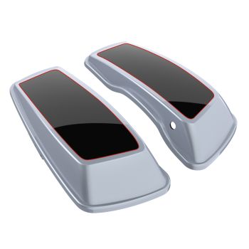 Brilliant Silver and Vivid Black STANDARD NORMAL SADDLEBAG LIDS FOR HARLEY DAVIDSON TOURING 2014+