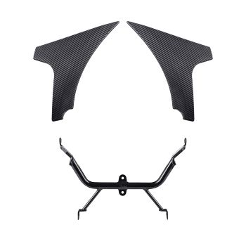 Advanblack Carbon Fiber Side Spoiler Panel Fairings with Support Bracket for '23.5-'25 Harley Road Glide