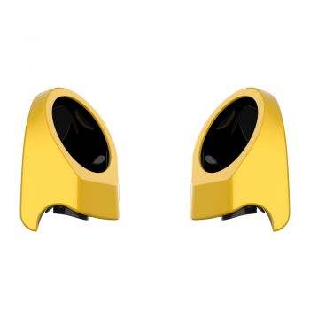Chrome Yellow 6.5 Inch Speaker Pods for Advanblack & Harley King Tour Pak