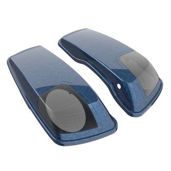 Cosmic Blue Pearl 5x7 Saddlebag Speaker Lids for Harley Davidson Touring 2014+