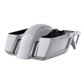 Crushed Ice Pearl Holeshot Chopped Bagger Kit for '14-'23 Harley Touring