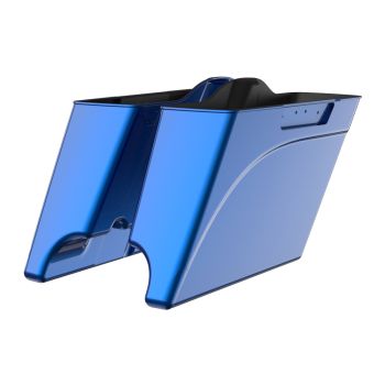 Advanblack Dual Cutout Crushed Sapphire Blue Stretched Saddlebags Bottoms for Harley '93-'13 Touring