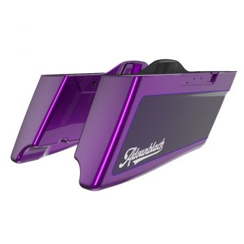 M8 Special Style Two Tone Purple Fire and Blackberry Smoke CVO Style Tapered Stretched Extended Saddlebag Bottoms for Harley Davidson 2014+ Touring