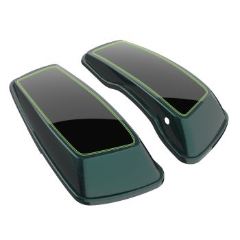 Deep Jade Pearl and Vivid Black STANDARD NORMAL SADDLEBAG LIDS FOR HARLEY DAVIDSON TOURING 2014+