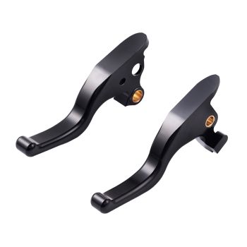 Black Low Rider Street Bob Short Levers & Clutch Saver 