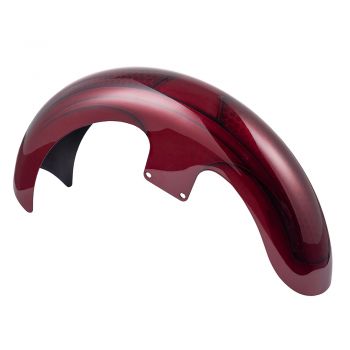 Advanblack Ravager Series Airbrushed 21" Reveal Wrapper Hugger Front Fender For ''86-''21 Harley Touring Models -Hard Candy Hot Rod Red Flake