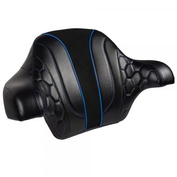 Cobra Wrap Around Backrest Pad With Blue Custom Stitching for 2014-later Harley Touring King Tour Pak