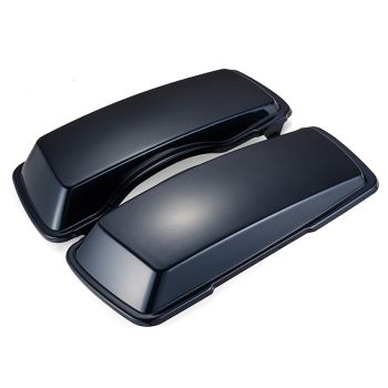 Advanblack Big Blue Pearl Saddlebag Lids Cover for Harley Davidson FLH FLHTC Road Electra Glide