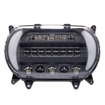 Gunship Gray Attack Headlight For 2015up Road Glide