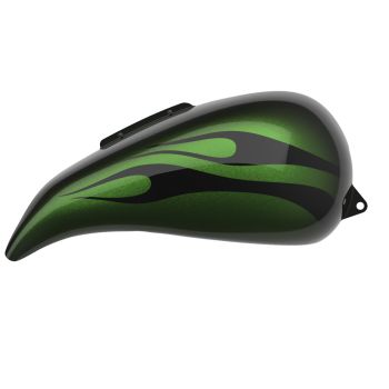 Envious Green Fade Extended Stretched Tank Cover for Harley 2008-2020 Street Glide & Road Glide 