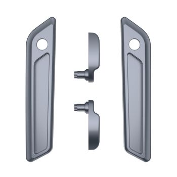 Gauntlet Grey Metallic Saddlebag Lid Lever & Latch Cover Set Kit For 2014+ Harley Touring