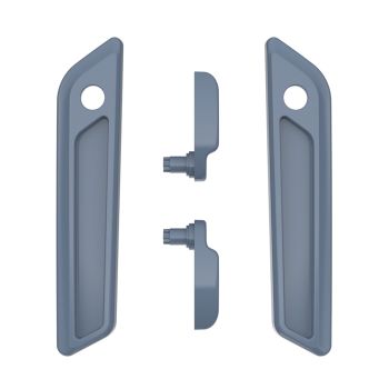 Gunship Gray Saddlebag Lid Lever & Latch Cover Set Kit For 2014+ Harley Touring