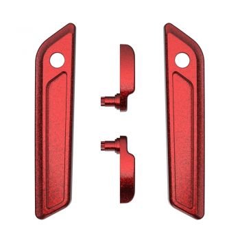 Hard Candy Hot Rod Red Flake Saddlebag Lid Lever & Latch Cover Set Kit For 2014+ Harley Touring