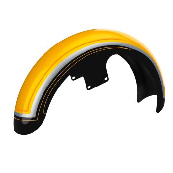 Advanblack Hightail Yellow Pearl 19" Reveal Wrapper Hugger Front Fender For ''86-''21 Harley Touring Models 