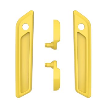 Industrial Yellow Saddlebag Lid Lever & Latch Cover Set Kit For 2014+ Harley Touring