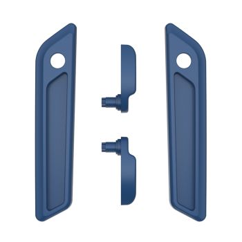 Legend Blue Denim Saddlebag Lid Lever & Latch Cover Set Kit For 2014+ Harley Touring