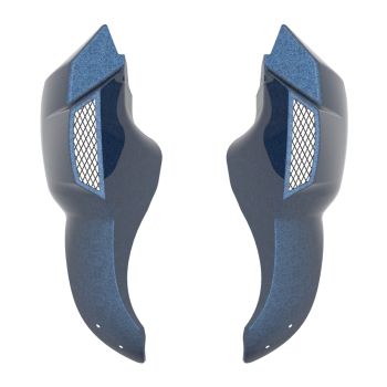 Advanblack Crushed Ice Pearl 8'' Saddlebag Speaker Lids Cover for Harley Davidson Touring 2014-2020