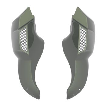 Advanblack Crushed Ice Pearl 8'' Saddlebag Speaker Lids Cover for Harley Davidson Touring 2014-2020