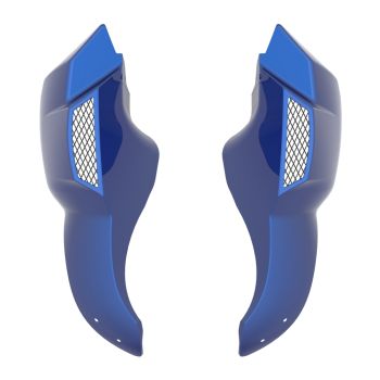Advanblack Crushed Ice Pearl 8'' Saddlebag Speaker Lids Cover for Harley Davidson Touring 2014-2020
