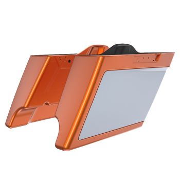 M8 Special Style Two Tone Amber Whiskey and Brilliant Silver 4.5‘’ Stretched Saddlebag Bottoms for Harley Davidson 2014+ Touring