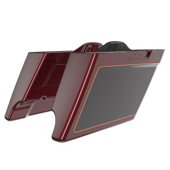 M8 Special Style Two Tone Mysterious Red Sunglo and Blackened Cayenne 4.5‘’ Stretched Saddlebag Bottoms for Harley Davidson 2014+ Touring