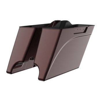 Dual Cutout Stretched Saddlebags Bottoms for Harley '93-'13 Touring-Merlot Sunglo