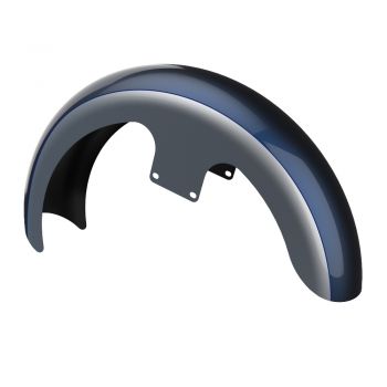 Midnight Blue and Barracuda Silver 21" REVEAL WRAPPER HUGGER FRONT FENDER FOR '09-'23 HARLEY TOURING