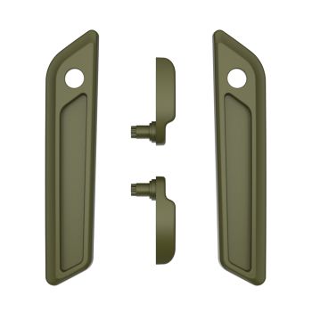 Mineral Green Denim Saddlebag Lid Lever & Latch Cover Set Kit For 2014+ Harley Touring