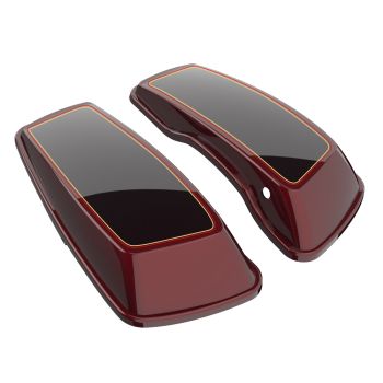 Mysterious Red Sunglo and Blackened Cayenne STANDARD NORMAL SADDLEBAG LIDS FOR HARLEY DAVIDSON TOURING 2014+