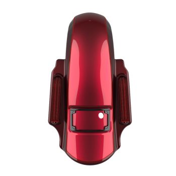 Mysterious Red Sunglo and Velocity Red Sunglo DOMINATOR STRETCHED REAR FENDER FOR 2014+ HARLEY DAVIDSON TOURING