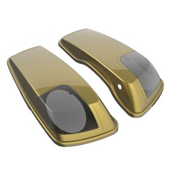 Olive Gold 5x7 Saddlebag Speaker Lids for Harley Davidson Touring 2014+