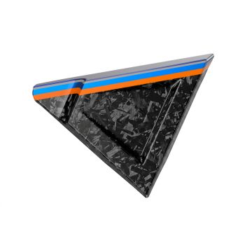Advanblack Daybrake Aurora Blue Denim Glossy Black Forged Carbon Fiber Holeshot FXR Style Side Covers for '09-Up Harley Touring
