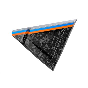 Advanblack Daybrake Atlas Silver Metallic Glossy Black Forged Carbon Fiber Holeshot FXR Style Side Covers for '09-Up Harley Touring